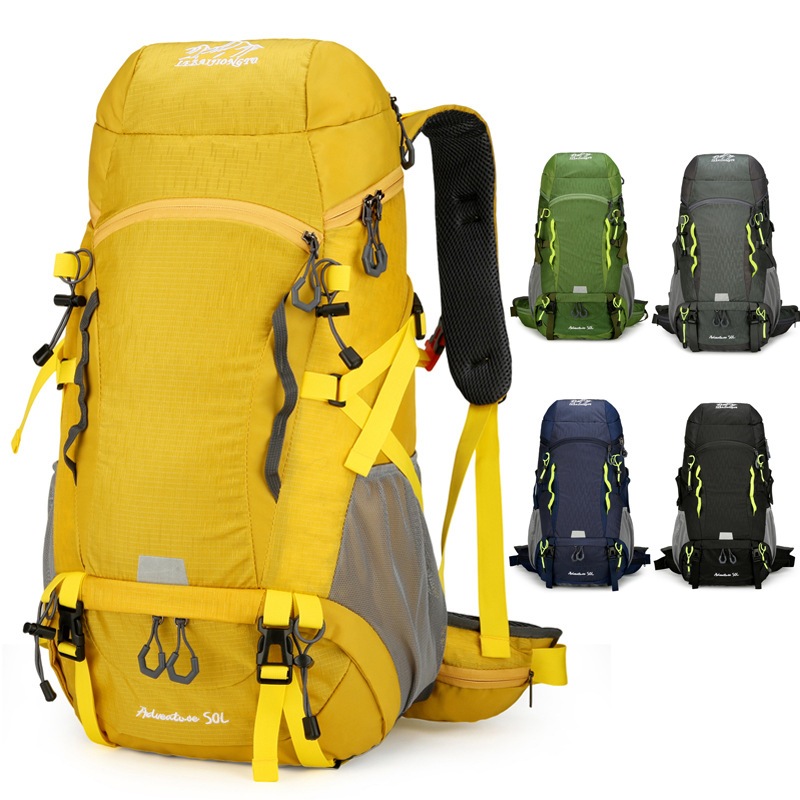 Rain Cover Backpack - 50L กันน้ํากระเป๋าเป้สะพายหลังขนาดใหญ่ Trekking Mountaineering เดินป่ากระเป๋าสะพาย Rain