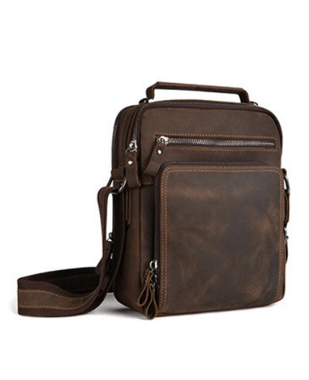 กระเป๋าสะพายไหล่เดี่ยวหนังวัวแ - Leather Backpack Vintage บทวิจารณ์และราคา